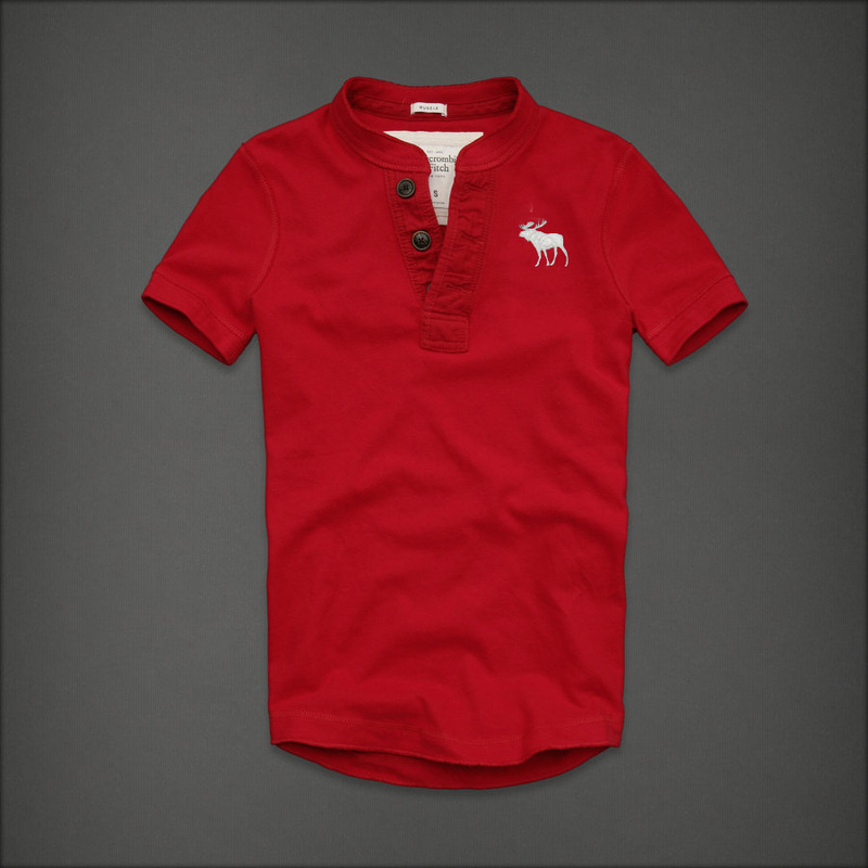 Abercrombie Fitch Hombres Ponte de pie de cuello Corto Remera AF5752